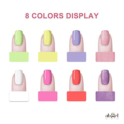 Kit de esmalte de uñas en gel Ab con secador de uñas UV/LED de 36 W, esmalte en gel de 8 colores con base y capa superior, kit de manicura en gel, herramientas para uñas