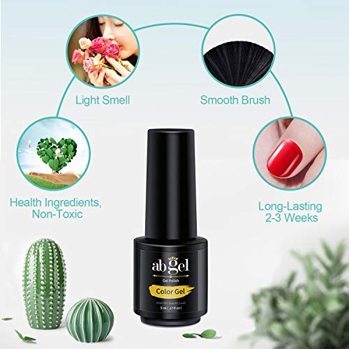 Kit de esmalte de uñas en gel Ab con secador de uñas UV/LED de 36 W, esmalte en gel de 8 colores con base y capa superior, kit de manicura en gel, herramientas para uñas