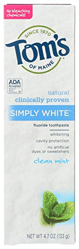 Tom's of Maine - Natural Toothpaste Simply White With Fluoride Clean Mint - 4.7 oz