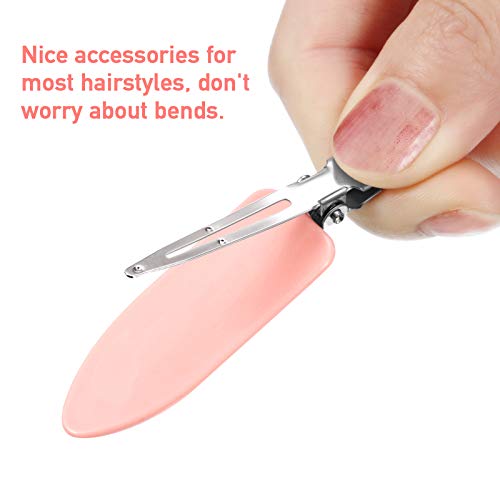 10 Clips No Doblar Pinzas de Cabello Pasador sin Pliegue Horquilla de Pincho de Rizo Pinza de Maquillaje de Pelo para Flequillo Pinza de Onda de Dedo (Negro, Blanco, Rosa)