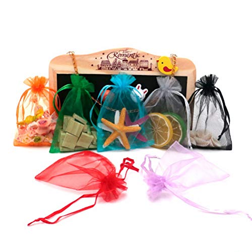 100 piezas de bolsas de organza pequeñas, 7 * 9 CM bolsas de organza bolsas de organza bolsas de organza de regalo con cordón para bolsas de fiesta y boda