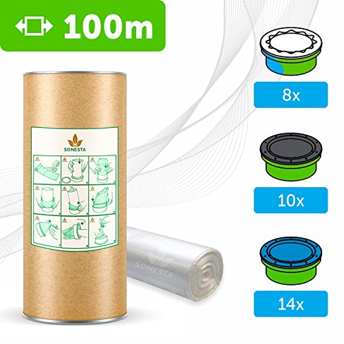 100m - ECO Recarga compatible Tommee Tippee TEC, Twist & Click, Simplee | compatible Angel para pañales | equivalente 10 cajitas | + rollo de cartón para rellenar fácil | Anti olor +