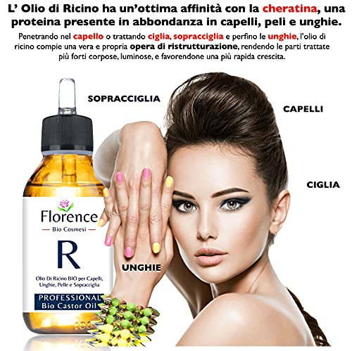 100ml. ACEITE DE RICINO ORGÁNICO. 100% Puro, Natural y Prensado en Frío. Para Pestañas, Cejas, Cuerpo, Cabello, Barba, Uñas. Castor Oil Vegan y Cruelty Free. Botella de Vidrio + Cepillo