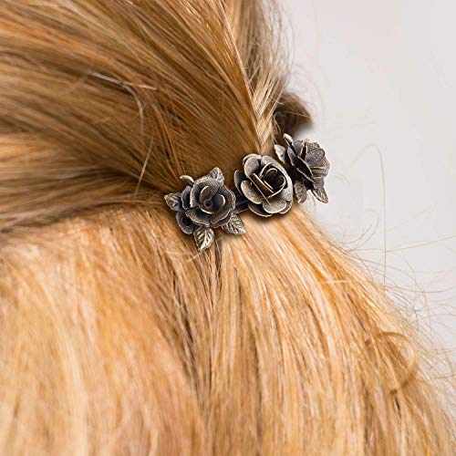 14 Piezas de Clips de Pelo Vintage Pinza de Pelo en Forma de Hoja Bronce Plata Clip de Cabello en Forma para Mujeres Chicas (Bronce)