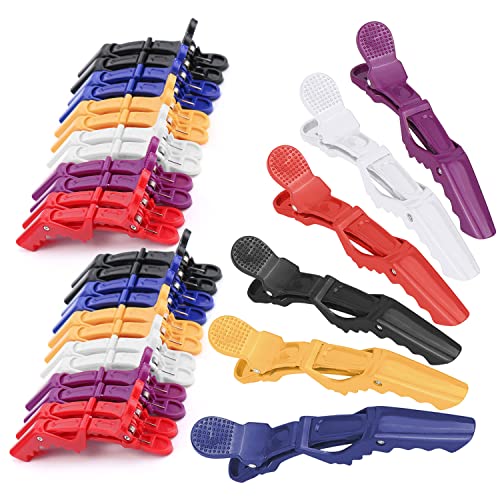 24 Piezas Clips de Pelo de Alligator,Profesional Peluqueria Hebillas,Cocodrilo Pinza de Cabello para Marcar Peinar Planchar (multicolor)