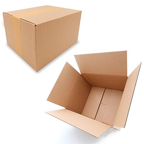 25 cajas plegables 250 x 200 x 140 mm, marrón, KK 26, 1 onduladas, rectangulares, cajas de envío para mercancías medianas | DHL paquetes M | DPD S | GLS S S S | H paquete S | cajas medianas