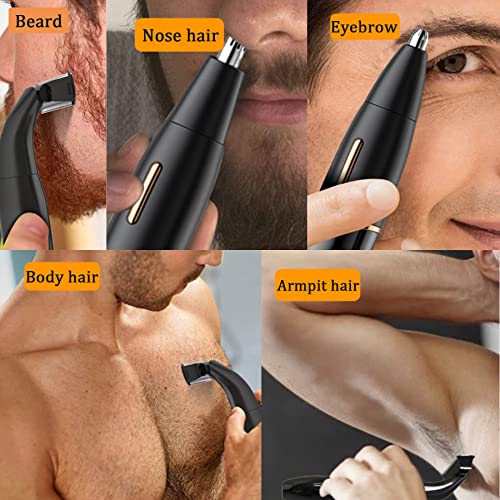 3 en 1 Depiladora Eléctrica Impermeable Mujer/Hombre, Afeitadora Eléctrica Cortador de Vello Facial, Recortadora de Precisión Femeninas Recargable, Pantalla LCD, para Nariz Cejas Axilas Barba Piernas