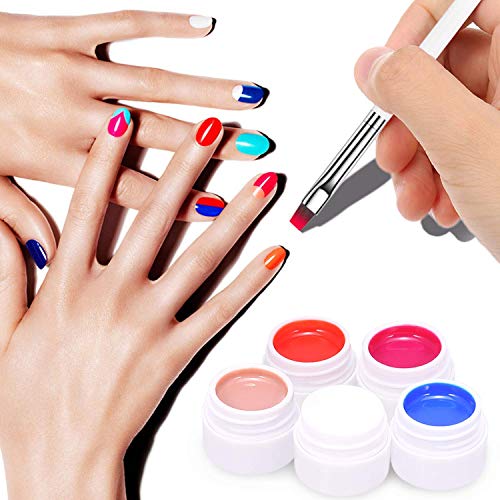 36 Colores Esmaltes Semipermanentes de Uñas, Esmaltes Semipermanentes, Gel Uñas Juego de Pigmentos para Uñas, Poli Gel UV Esmalte Pegamento sólido para Manicura