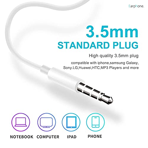 4 Pack Auriculares con Cable con Micrófono y Control de Volumen, Adecuados para Teléfonos Móviles, Tabletas, MP3 y Otros Dispositivos de Audio de 3,5 mm