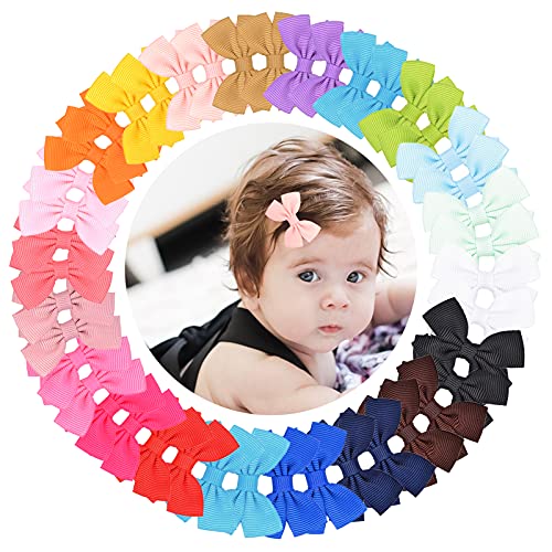 40 clips de cocodrilo para bebés de 1.9 pulgadas con cinta de grogrén, accesorios para el cabello para niños pequeños