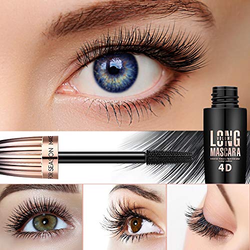 4D Lash Mascara Waterproof, Luxuriously Longer, Thicker, Voluminous Eyelashes, Long-Lasting, Dramatic Extension