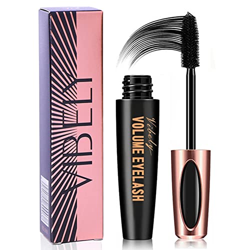 4D Silk Fiber Lash Mascara Impermeable, Lujosamente más largas, más gruesas, Pestañas voluminosas, Larga duración, Extensión dramática, A prueba de manchas, Fórmula hipoalergénica por Kailisen (Negro)