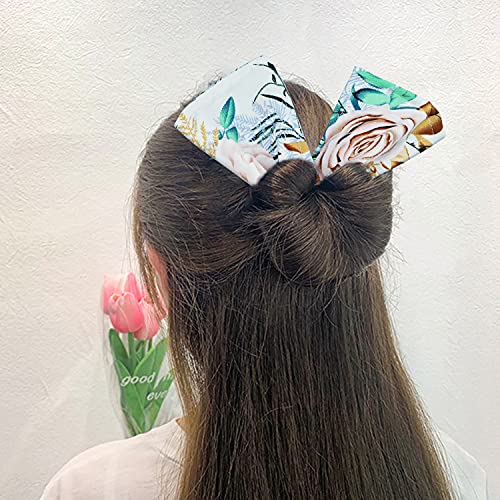 4Pcs Diademas Cintas para Hacer Moños Clip Mágico de Tela Accesorio para Hacer Moños Pinza Mágica de Tela Hair Bun Maker Bandas para el Cabello Accesorios de Cabello para Moños