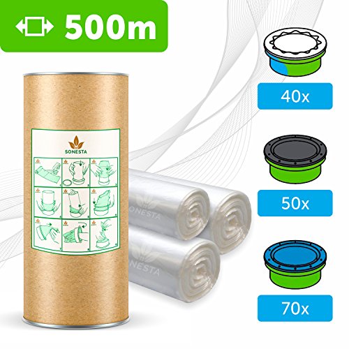 500m - ECO Recarga compatible Tommee Tippee TEC, Twist & Click, Simplee | compatible Angel para pañales | equivalente 50 cajitas | + rollo de cartón para rellenar fácil | Anti olor +