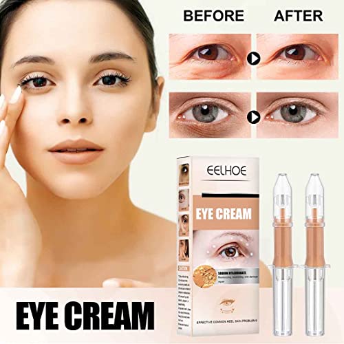 5Pcs 2 Mins No-Puffy Perfecting Eye Cream,Eye Bags Quickly Removal Cream,lifting Firming Eye Cream,Reduce Dark Circles Puffiness Wrinkles Magic Anti Aging Eye Gel,Puffiness Eye Boost Serum Hydrating 