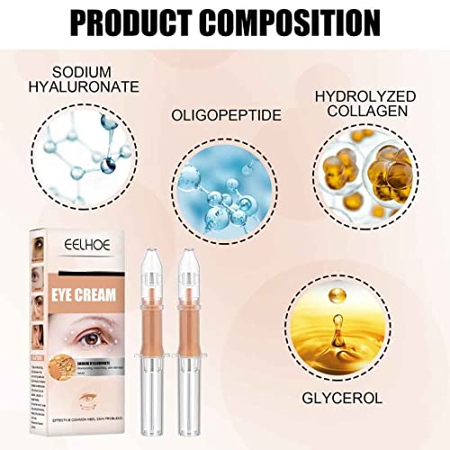 5Pcs 2 Mins No-Puffy Perfecting Eye Cream,Eye Bags Quickly Removal Cream,lifting Firming Eye Cream,Reduce Dark Circles Puffiness Wrinkles Magic Anti Aging Eye Gel,Puffiness Eye Boost Serum Hydrating 