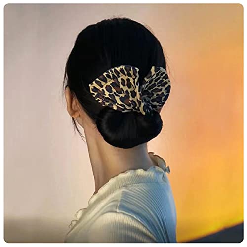 6 piezas Donut Hair Bun Maker, Lazy Hair Bun Maker French Twist Moños de Pelo Reutilizable Flexible de Tela Herramienta de Peinado de Moños Giratorios Decoración Banda de Diseño de Pelo