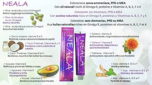 7.3- Coloración Profesional SIN AMONIACO y libre de PPD y MEA Enriquecido con Omega9, extractos naturales y vitaminas. Gran brillo y cobertura - 7.3- RUBIO MEDIO DORADO - NEALA 100ml.