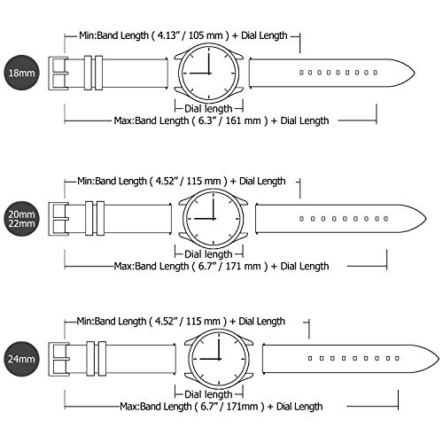 8 Colores Correa de Reloj de Silicona de Liberación Rápida, Fullmosa Pulsera de Arco Iris de Goma Suave con Hebilla de Acero Inoxidable 18 mm 20 mm 22 mm 24 mm, Arriba Verde Oscuro/Abajo Negro, 22mm