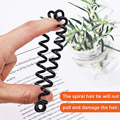 9 cintas para el pelo en espiral, ARPDJK plástico elástico para el pelo, soporte para coleta, cable de teléfono para niñas y mujeres con pelo grueso, accesorios para el cabello sin daños (3 colores)