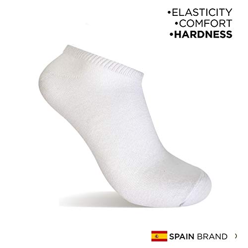 9 Pares Calcetines cortos Mujer hombre - calcetines tobillero unisex - calcetines hombre - calcetines mujer (40-46, Blanco invisible)