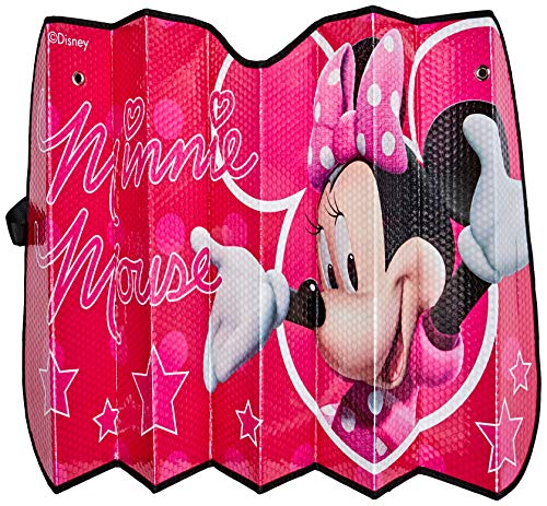 ABC PARTS Parasol de Aluminio Rosa de Minnie Mouse Rosa con ventosas 130 x 70 cm y Universal