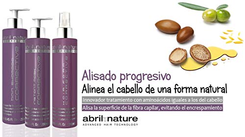 abril et nature - Pack Regalo Tratamiento Profesional CORRECTIVE Pelo Encrespado Anti Frizz - Incluye Mascarilla Capilar, Sérum Pelo y Champú Alisador - Hidratante Antiencrespamiento - 100% Vegano