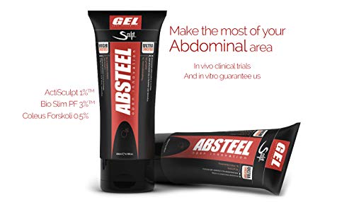 Absteel Crema Reductora Hombre - Crema para el Abdomen - Gel Reductor Adelgazante Reafirmante - 200 ml