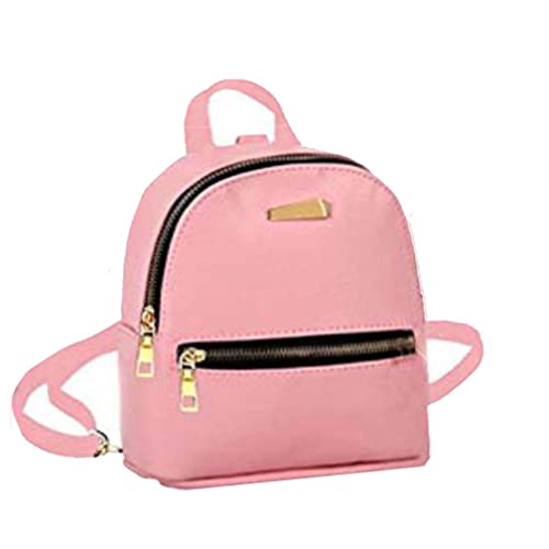 Abuyall Mochila de niña linda negra pequeña pu mochila sólida fresca escuela multi bolsa hombro bolsa, color Rosa, talla Small