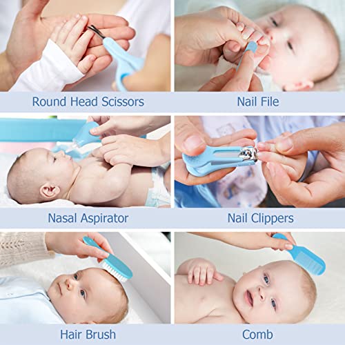 Accesorios Bebe Recien Nacido Set para Cuidado del Bebé, 12 Piezas Kit de Aseo para Bebés, Kit Cuidado Higiénico Personal para el Hogar y de Viaje, Ideal para Recién Nacido, Niña y Niño