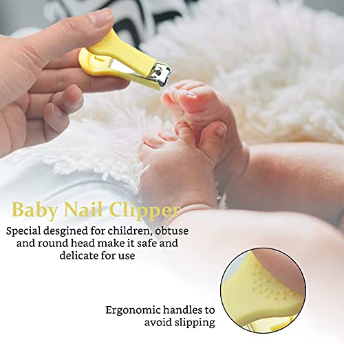 Accesorios Bebe Recien Nacido Set para Cuidado del Bebé, 8 Piezas Kit de Aseo para Bebés, Kit Cuidado Higiénico Personal para el Hogar y de Viaje, Ideal para Recién Nacido, Niña y Niño(amarillo)