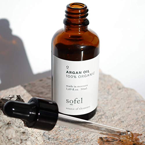 ACEITE DE ARGÁN PURO 100% Orgánico y Prensado en Frío | Cosmética Natural | Vegano | Puro | Cuidado Hidratante para la Piel de Cara y Cuerpo, Cabello y Uñas | Botella de Vidrio con Pipeta | (50 ml).