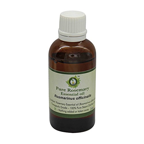 Aceite esencial de romero | Rosmarinus officinalis | Para el crecimiento del pelo | 100% natural puro | Vapor destiló | Grado Terapéutico | Rosemary Essential Oil | 10ml | 0.338oz By R V Essential