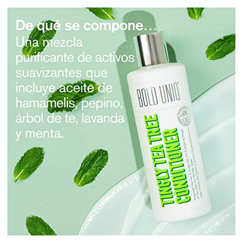 Acondicionador Aceite de Arbol de Te y Menta Verde - Acondicionador con Tea Tree para Cabello Graso Aprobado por Peta, Vegano y Sin Crueldad para Pelo Dañado - Sin Sulfatos ni Parabenos - 237ml