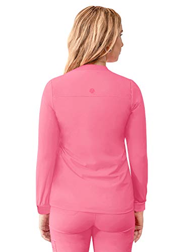 Adar Adición Fregar por Mujeres - Cremallera Bombardero Fregar Chaqueta - A6200 - Rosa Azalea - S