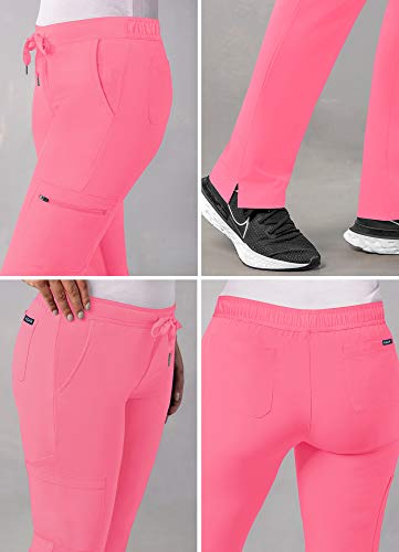 Adar Adición Fregar por Mujeres - Flaca Pierna Cargamento Cordón Fregar Pantalones - A6104P - Rosa Azalea - M