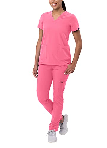 Adar Uniforme médico para Mujer Casaca Cuello en V Pantalones médicos Skinny - A9200 - Azalea Pink - XS