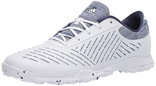 adidas Women's W Adipure Sport 2.0 Golf Shoe, FTWR White/Silver Metallic/Tech Indigo, 10 Medium US