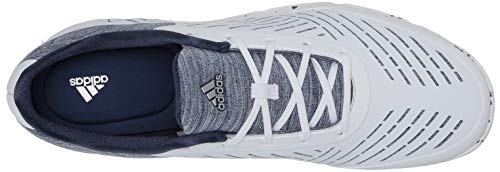 adidas Women's W Adipure Sport 2.0 Golf Shoe, FTWR White/Silver Metallic/Tech Indigo, 10 Medium US