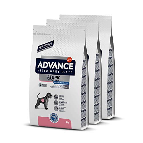 ADVANCE Veterinary Diets Atopic Care Medium/Maxi - Pienso Para Perros Adultos Con Problemas Atópicos De Razas Medianas y Grandes Con Trucha - Pack De 3 x 3 kg - Total 9 kg