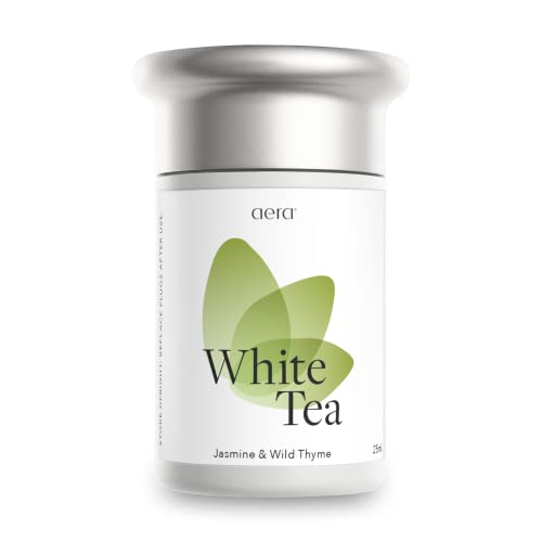AERA té blanco perfumado fragancias para el hogar, hipoalergénico fórmula con notas de té blanco, jazmín, tomillo - horario usando la aplicación con smart 2.0 difusores