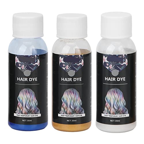 Aerosol Desechable del Tinte del Pelo, Spray Temporal del Color del Pelo 3pcs para la Reunión de los Amigos(azul + amarillo + blanco)