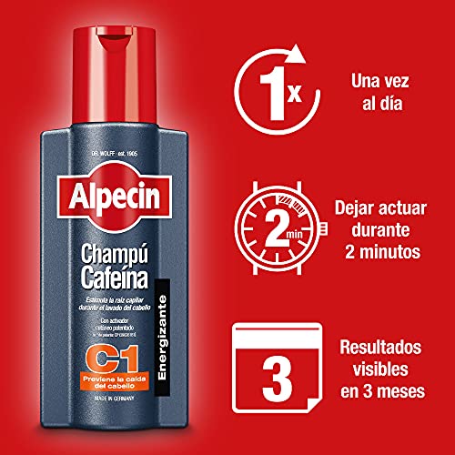 Alpecin Champú y Loción Anticaída | Champú Cafeína C1 y Cafeína Liquida | Champu anticaida hombre y con cafeina | Locion anticaida cabello hombre | Tratamiento para la caida del cabello