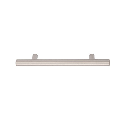 Amazon Basics AB1503-SN-10 Tirador de armario en forma de barra, tipo europeo, Níquel satinado (Satin Nickel), 16,2 cm de longitud (centro del orificio de 10,16 cm)