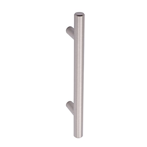 Amazon Basics AB1503-SN-10 Tirador de armario en forma de barra, tipo europeo, Níquel satinado (Satin Nickel), 16,2 cm de longitud (centro del orificio de 10,16 cm)