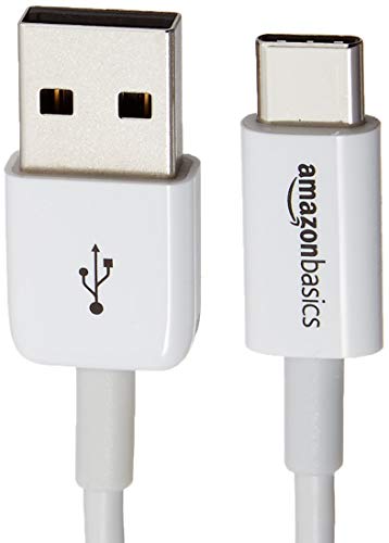 Amazon Basics - Cable USB tipo C a USB-A 2.0 macho (1.8 m), color blanco