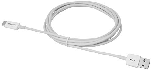 Amazon Basics - Cable USB tipo C a USB-A 2.0 macho (1.8 m), color blanco