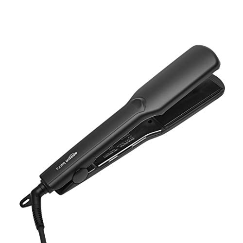 Amazon Basics - Plancha de peluquería digital de cerámica de tourmalina y PTC con función de apagado automático, 3,2 cm, color negro