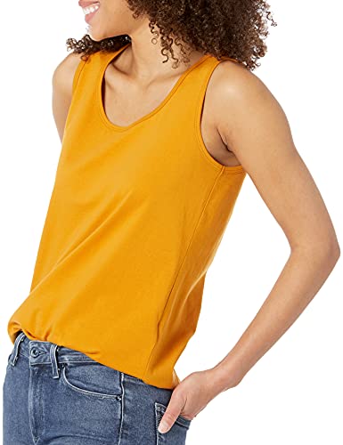 Amazon Essentials 2-Pack Classic Fit 100% Cotton Sleeveless Tank Top Camisa, Naranja Coral/Amarillo Dorado, XL