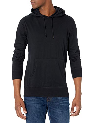 Amazon Essentials Lightweight Jersey Pullover Hoodie Fashion, Negro, L